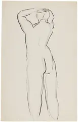 Standing Nude, Viewed from Back by Sanyu, ink on paper, sold Mar 2026