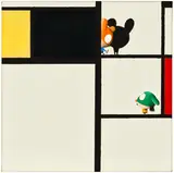 Edgar Plans, Piet and Mondrian II, 2019, oil on canvas