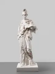 Daniel Arsham, Rose Quartz Eroded Athena Helmeted, 2019, pink selenite, quartz and hydrostone