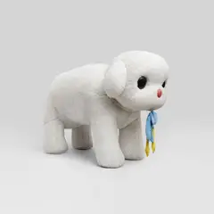 Aya Takano, White Dog, 2006, wood, styrofoam, cotton, cloth sculpture