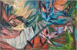 Sarah Cunningham, Siren, 2022, oil on canvas, diptych
