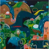 Glendon Cordell, Two Waterfalls, 2022, acrylic on canvas