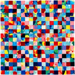 Hyunjin Kwon, Visual Poetry Pixel Series#324_03, 2022, mixed media on canvas