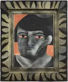Vojtěch Kovařík, Cain After Killing Abel, 2019, acrylic and sand on canvas, in artist's frame