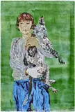 Claire Tabouret, Self-portrait with George (pale)