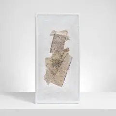 Chiharu Shiota, State of Being (Map), 2020, metal frame, maps and white thread