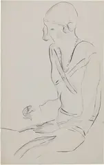 Sanyu, Drawing Woman, ink on paper