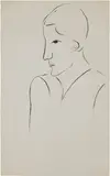 Sanyu, Portrait of a Woman, ink on paper