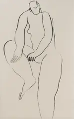Sanyu, Untitled (Nude), ink on paper