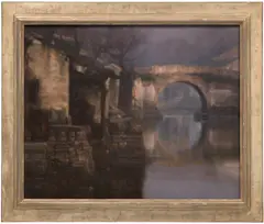 Chen Yifei, Bridge Reflection (Suzhou), oil on canvas