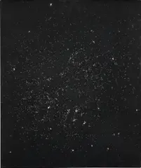 Rashid Johnson, Love in Outer Space 4, 2009, glass shard and black paint on canvas