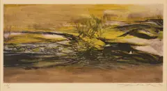 Sans titre by Zao Wou-ki, 1967, etching with watercolour on paper, sold May 2026
