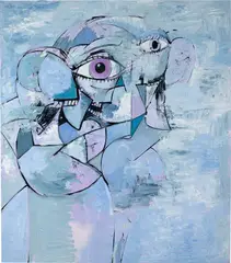 George Condo, Blues In F, oil on canvas