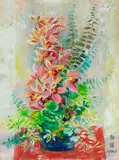 Le Pho, Fleurs, oil on canvas