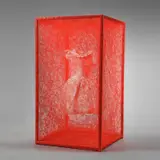 Chiharu Shiota, State of Being (Dress), 2020, metal frame, dress and red thread