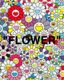 "FLOWER" by Virgil Abloh & Takashi Murakami, 2018, acrylic and platinum leaf on canvas mounted on aluminium frame, sold May 2025