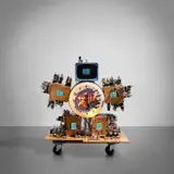 Nam June Paik, TV SERVICE ROBOT, 1997, video, 5 television sets, mixed media