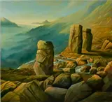 Sholto Blissett, Standing Stones, 2020, oil on canvas