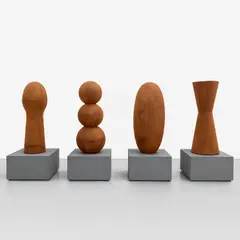 Peckham Bollards (Peg, Snowman, Penis and Oval) by Antony Gormley, cast iron, in 4 parts, sold May 2025