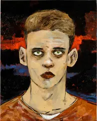 Hernan Bas, Supercut (Look 2), 2019, oil on canvas