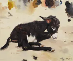 Liu Xiaodong, Donkey Foal, 2008, oil on canvas