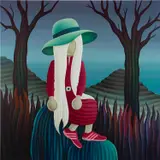 Jordi Ribes, The Viewer with Red Dress, 2021, oil on canvas
