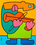 Thierry Noir, On the silhouette of the violin, a breath of kindness has landed, 2023, acrylic on canvas
