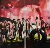 Yukimasa Ida, Sky –red light–, 2016, oil on canvas, diptych