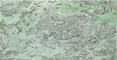 Zelin Seah, It's Just Some Scratches on My Back, 2024, topographic maps, soldering iron, aluminum