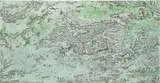Zelin Seah, It's Just Some Scratches on My Back, 2024, topographic maps, soldering iron, aluminum
