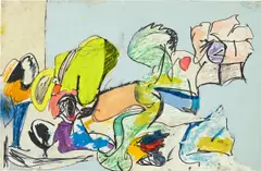 Eddie Martinez, Untitled, 2016, mixed media on paper