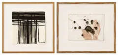 Antony Gormley, Two works: (i) October Daze; (ii) Summum Bonum, 2008, (i) carbon and casein on paper (ii) aniline dye on paper