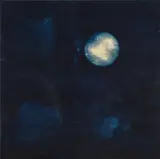 Miya Ando, Matsuyoi (waiting for full moon full moon eve), 2020, micronised silver and indigo on wood panel