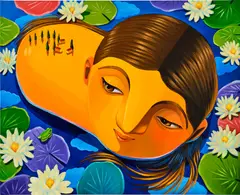 Annabel Faustin, Une rencontre (An Encounter), 2022, oil on canvas
