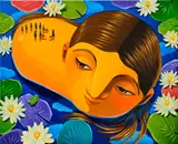 Annabel Faustin, Une rencontre (An Encounter), 2022, oil on canvas