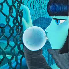 Jang Koal, Tomorrow Will Come, 2021, acrylic on Korean paper mounted on wood panel