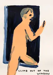 Untitled by David Shrigley, 2018, acrylic on paper, offered Apr 2025