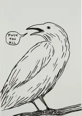 David Shrigley, Untitled (Fuck You All), 2019, ink on paper