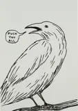 David Shrigley, Untitled (Fuck You All), 2019, ink on paper