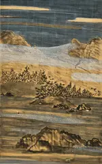 Lam Tung Pang, Land Escape No.17, 2013, acrylic, charcoal and scale models on plywood