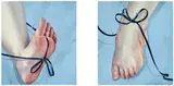 Sarah Slappey, Two works: (i) Navy Ribbon and Pins I; (ii) Navy Ribbon and Pins II, 2021, oil and acrylic on paper