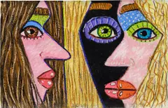Brian Calvin, Untitled, 2019, ink and pastel on paper