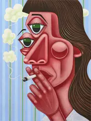 Robert Pokorny, Wallflower, 2021, acrylic on linen mounted on panel