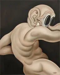 Baldur Helgason, Caravaggio’s ‘Youth with Ram’ from memory, 2022, oil on linen