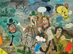 Matías Sánchez, EL PASEO. PINTORES HABLANDO DE PINTURA, 2021, oil on canvas