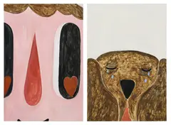 Felix Treadwell, Two works: (i) Loving U; (ii) Dog Dozing, 2019, acrylic on canvas