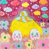 Adam Handler, Ghost Buddy Abduction In A Colourful Dream, 2022, acrylic and oil stick on canvas