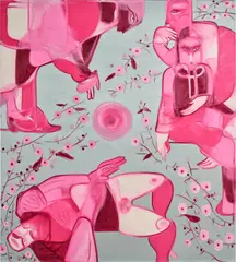 Melike Kara, Mother's garden, 2020-2021, oil stick and acrylic on canvas