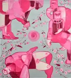 Melike Kara, Mother's garden, 2020-2021, oil stick and acrylic on canvas