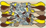 Arman, Paint Tubes, 1995, gouache and collage on cardboard